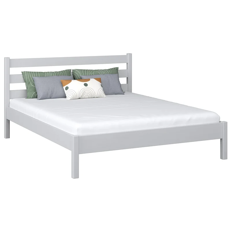 Letto matrimoniale in legno N01 grigio cenere