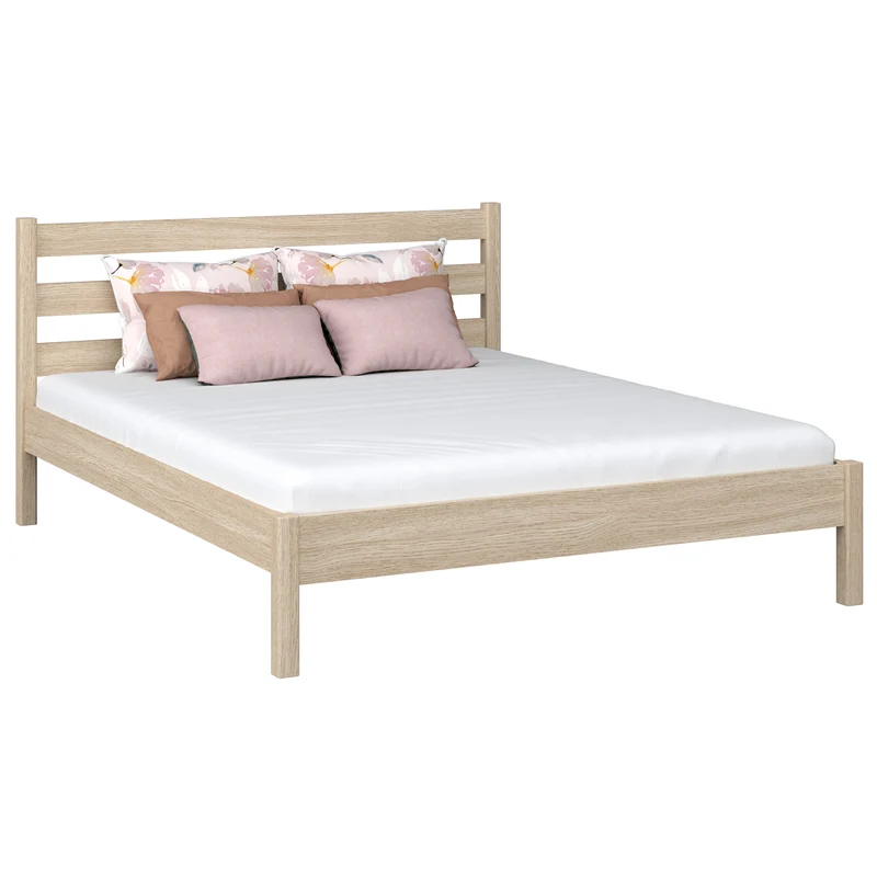 Letto matrimoniale in rovere N01 rovere sbiancato