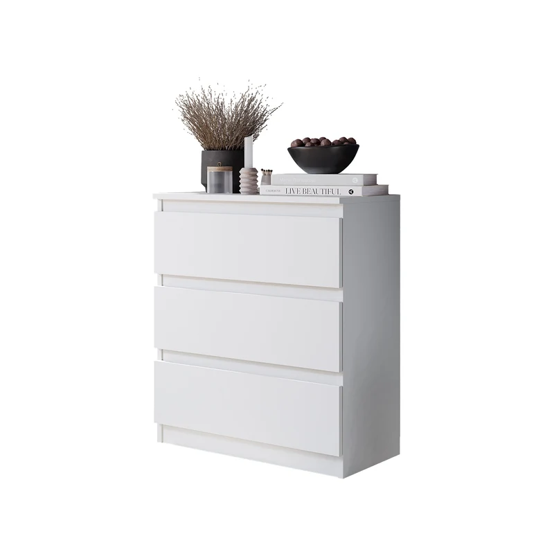 GABRIEL - Cassettiera con 3 cassetti - Credenza da ingresso e camera da letto - Bianco Opaco