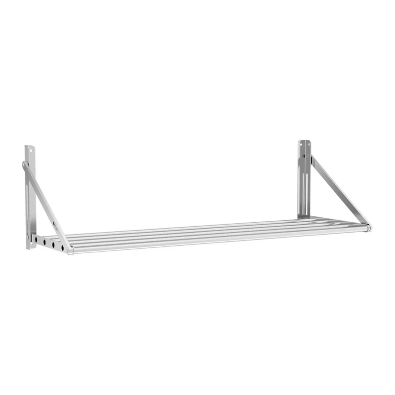 Scaffale da parete pieghevole professionale con barre 120 x 45 cm 40 kg acciaio inossidabile 14_0001566