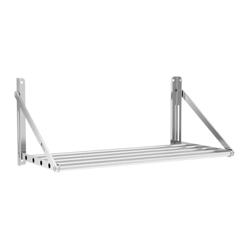 Scaffale da parete professionale pieghevole con barre 80 x 45 cm 40 kg acciaio inox 14_0001571