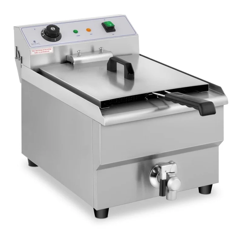 Friggitrice elettrica professionale per ristoranti 1 x 16 litri rubinetto di scarico - 230 V 14_0001777