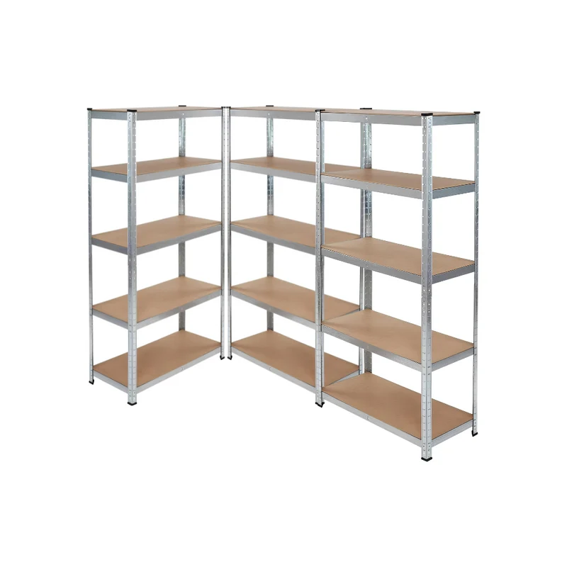 KIT3 Scaffali PRO Ultra Resistente In Metallo Zincato MDF 90x40x180 PORTATA 1375K(kg 275 a ripiano)