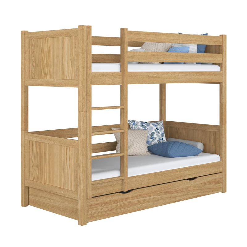Letto a castello in rovere con cassetto N02 rovere naturale