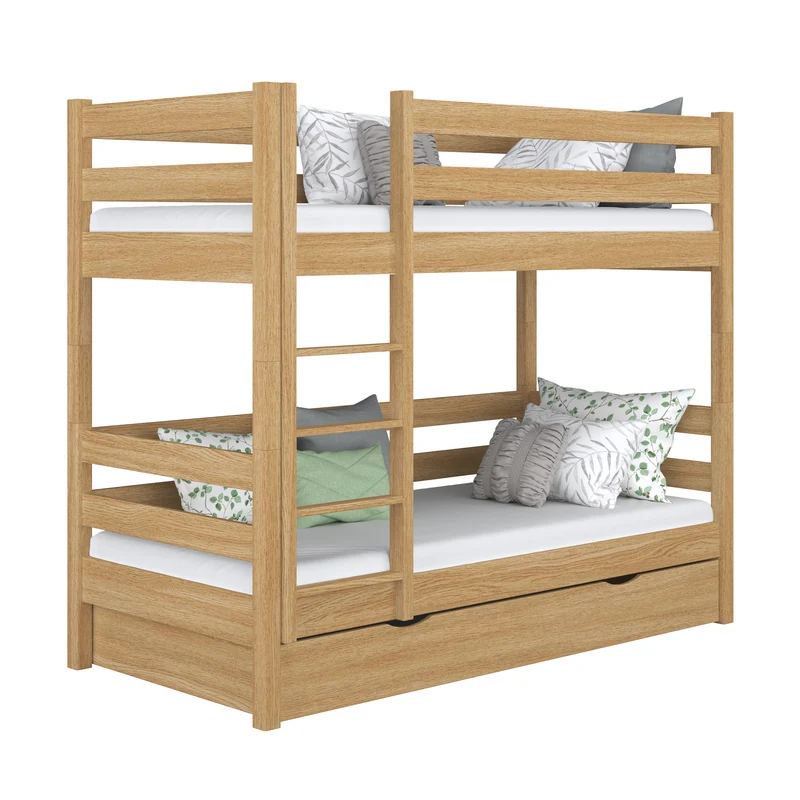 Letto a castello in rovere con cassetto N01 rovere naturale