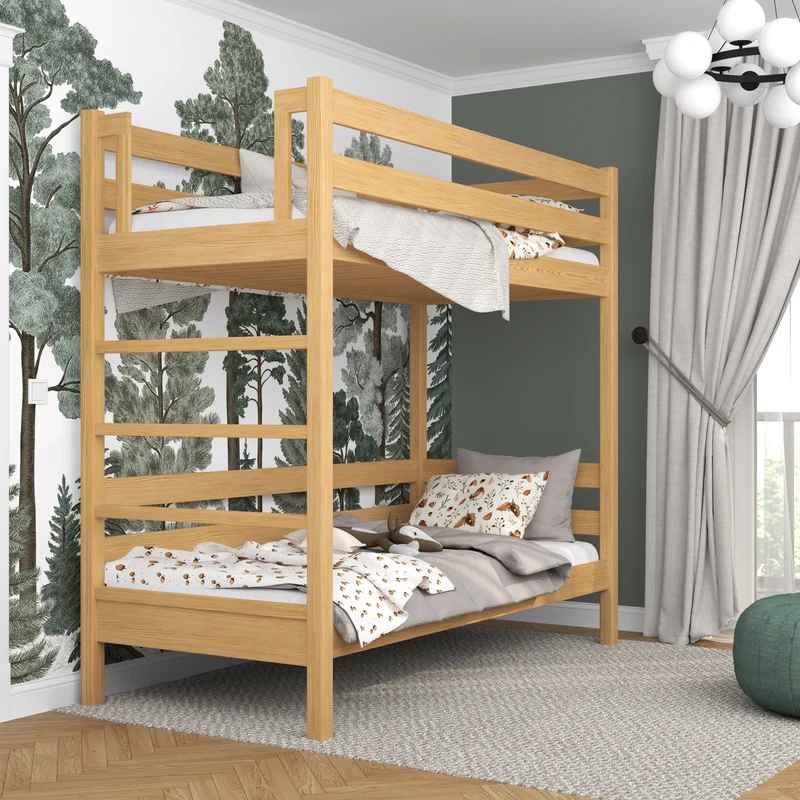 Letto a castello in legno N03 pino naturale