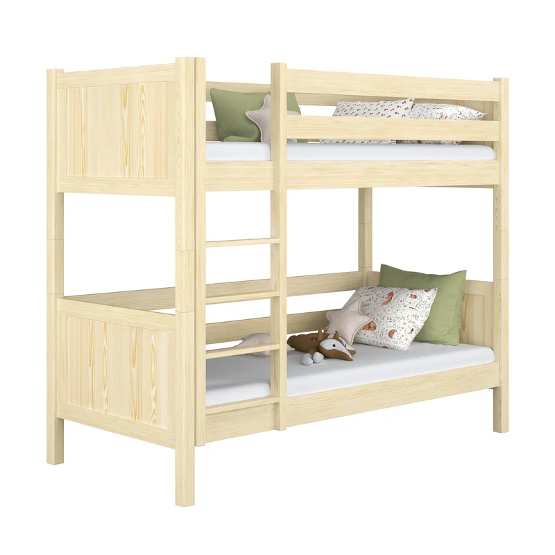 Letto a castello in legno N02 pino trasparente