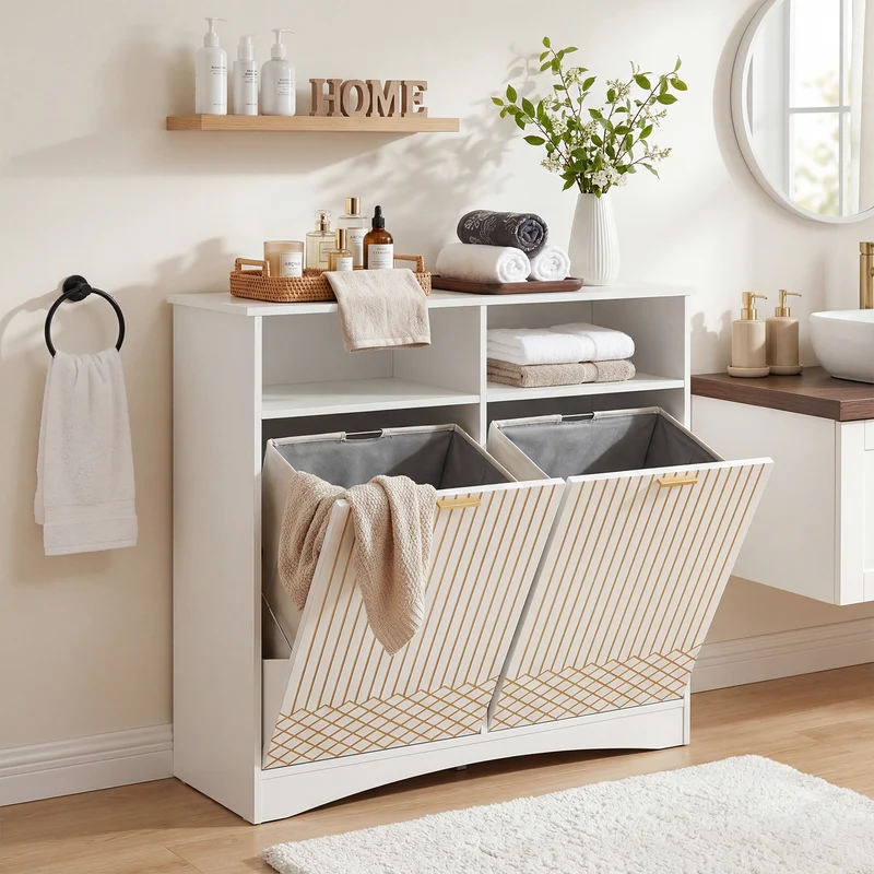 Tribesigns Mobile per la separazione dei rifiuti, moderno contenitore per la raccolta differenziata in cucina con sistema estraibile.
