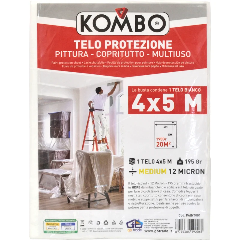 TELO PROTEZIONE PITTURA COPRITUTTO MULTIUSO 4x5
