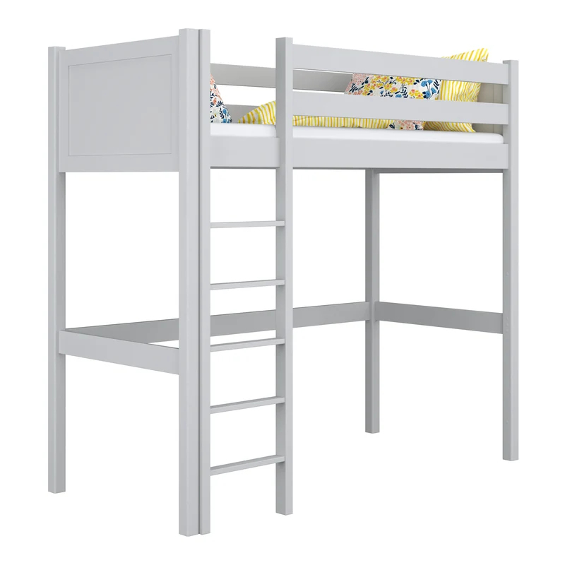 Letto a soppalco in legno N06 grigio cenere