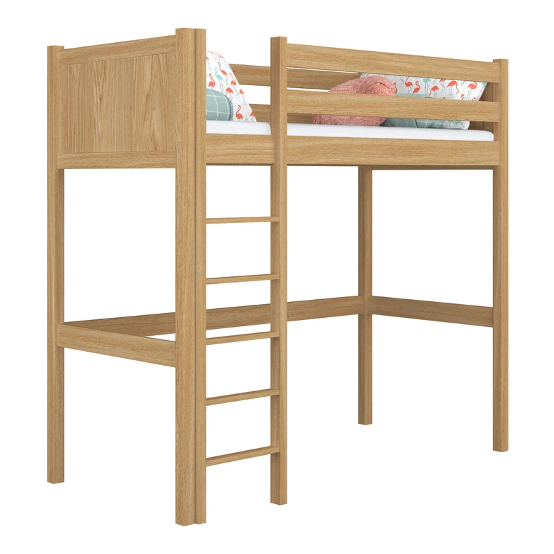 Letto a soppalco in rovere N06 rovere naturale