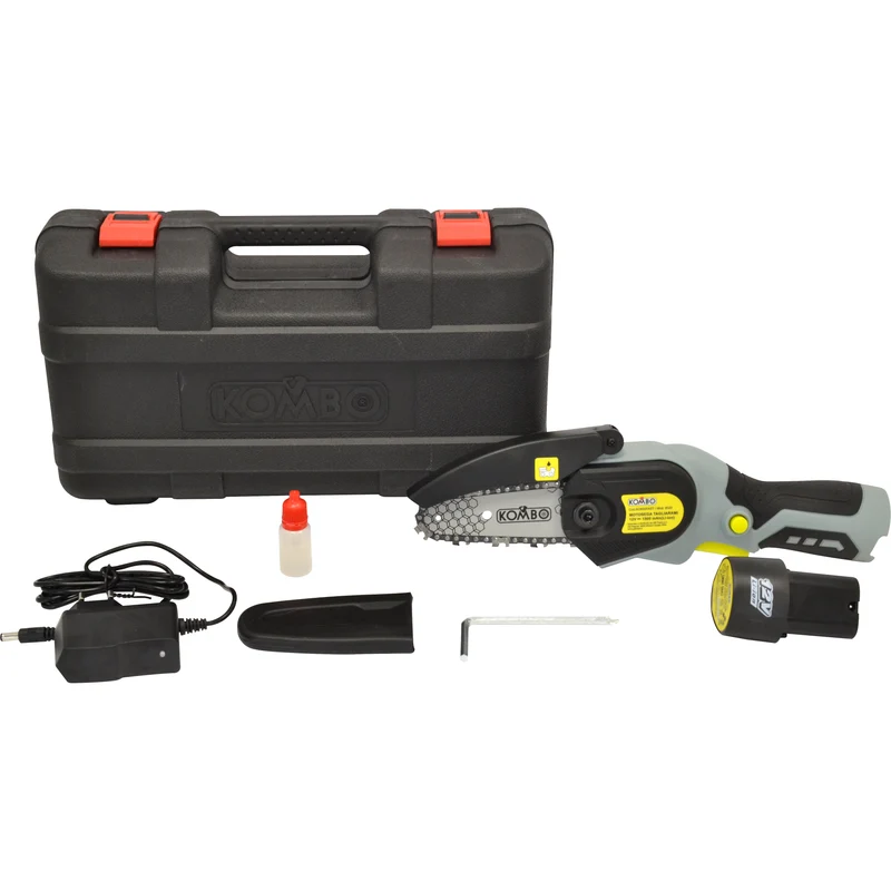 KIT Mini Motosega a Batteria 12V KOMBO – Potatura Facile, Precisa e Sicura