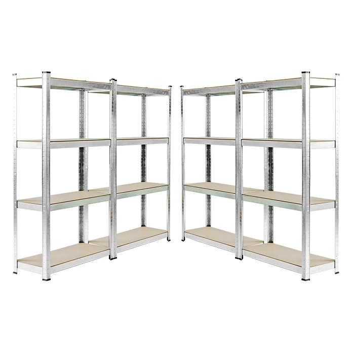 KIT 4 Scaffali in MDF Zincato 4 Ripiani: 75x30x150cm Portata 400KG (100kg a Ripiano)