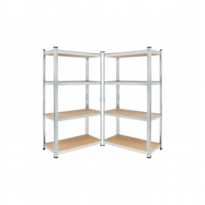 KIT 2 Scaffali in MDF Zincato 4 Ripiani: 75x30x150cm Portata 400KG (100kg a Ripiano)