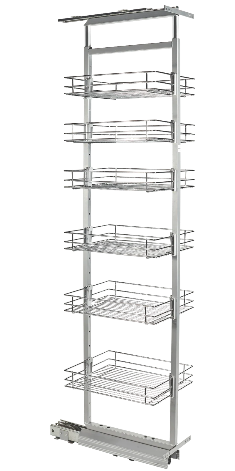 Cestello estraibile per colonna cucina 30cm con Soft-Close - 6 ripiani - Cromo