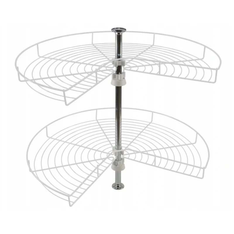 Cestello estraibile per angolo cucina 3/4 - 750mm - 2 ripiani - Bianco