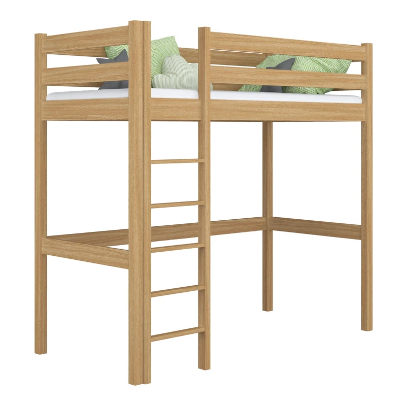 Letto a soppalco in rovere N05 rovere naturale