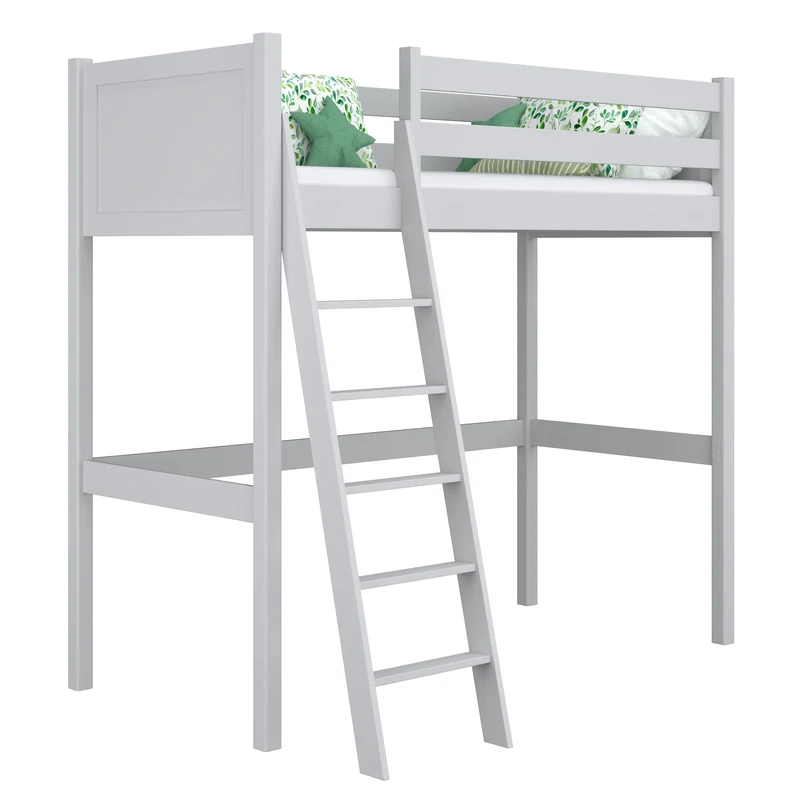 Letto a soppalco in legno N04 grigio cenere