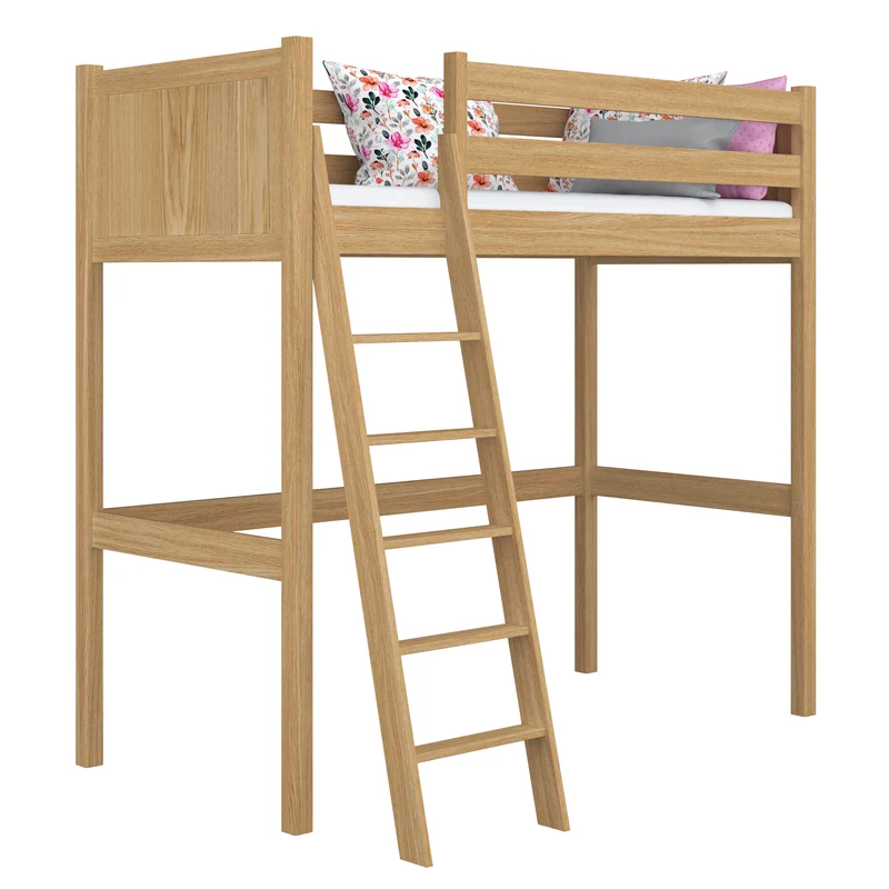 Letto a soppalco in rovere N04 rovere naturale