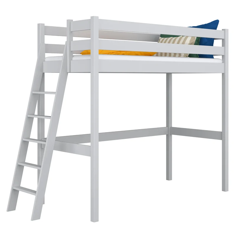 Letto a soppalco in legno N02 grigio cenere
