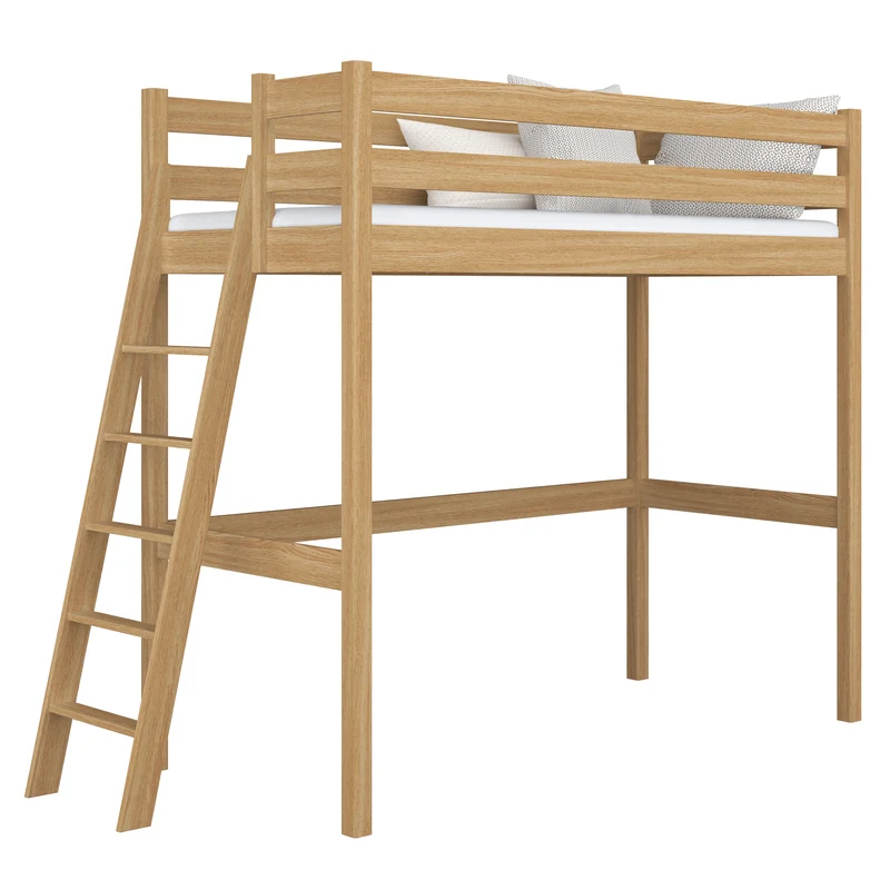 Letto a soppalco in rovere N02 rovere naturale
