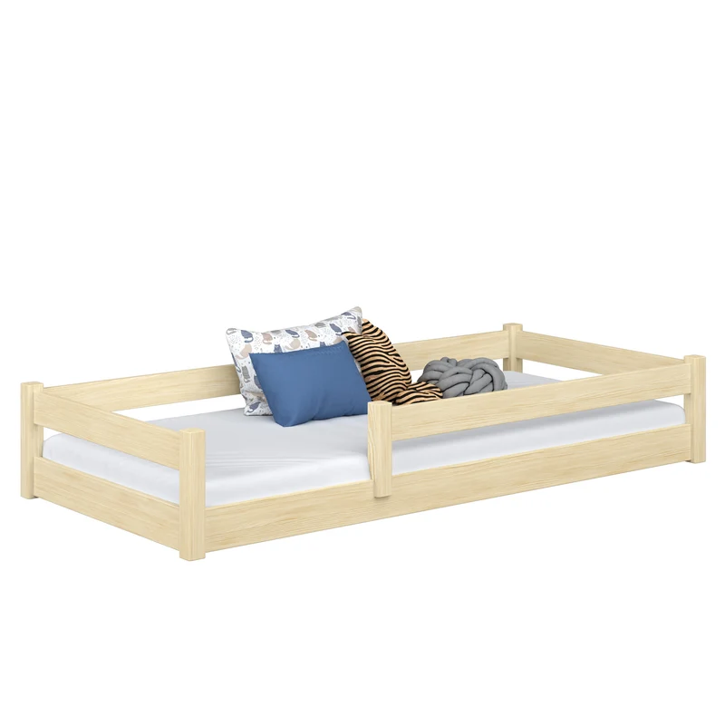 Letto basso in legno N02 pino trasparente