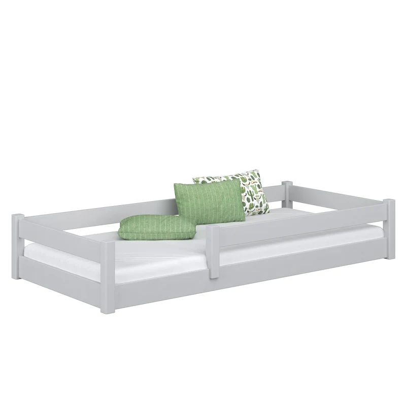 Letto basso in legno N02 grigio cenere