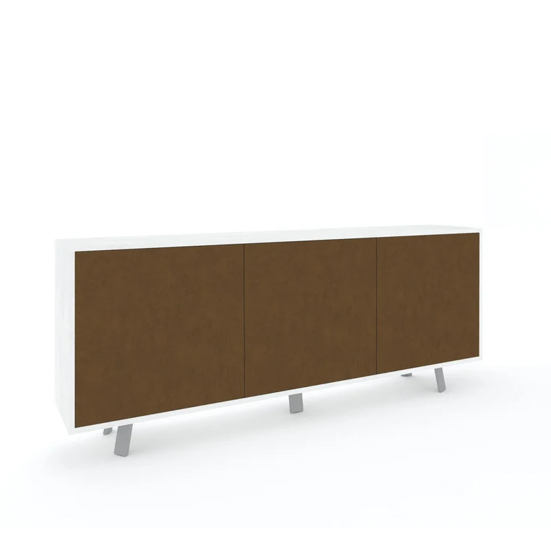 Mobile Soggiorno Madia 3 Ante 177x41x74 cm Ossido Bianco e Ruggine