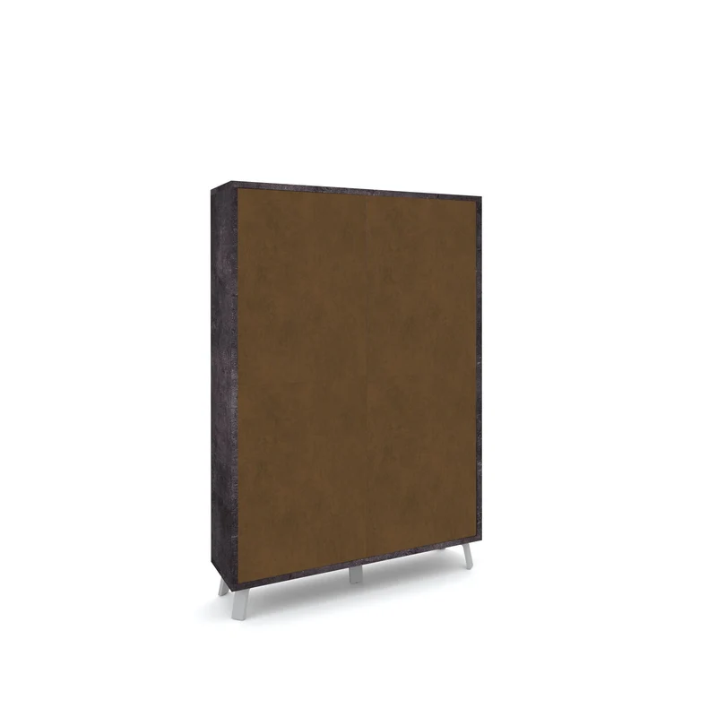 Mobile Soggiorno Madia Alta 4 Ante 108x41x161 cm Ossido Nero e Ruggine
