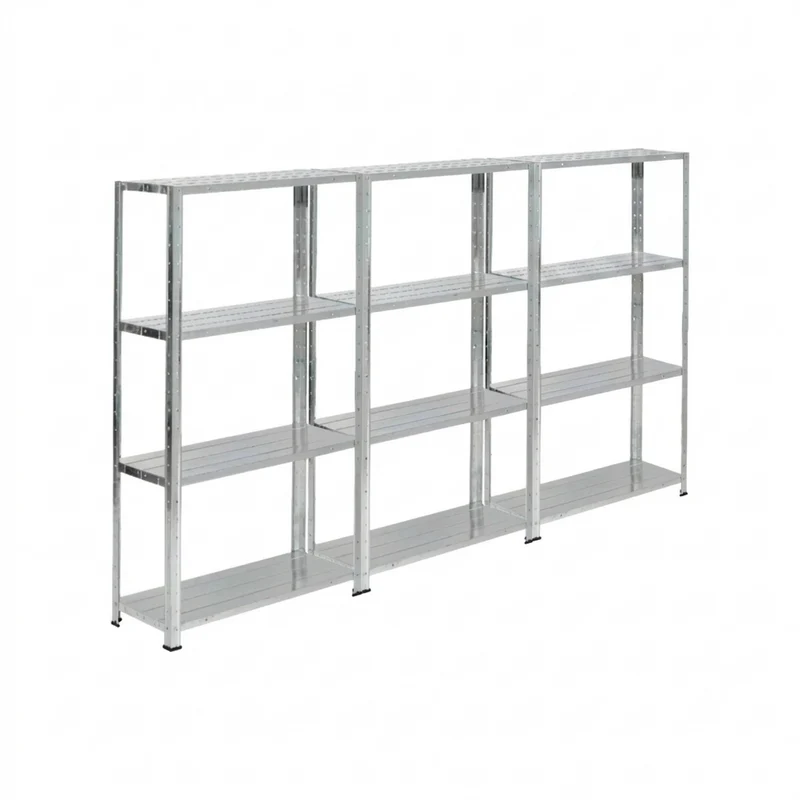 KIT 3 Scaffali in Metallo 4 Ripiani: 70X26X127cm - Portata totale 120kg (30KG a Ripiano)