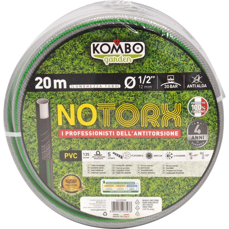 Tubo da Giardino Professionale Anti Torsione Magliato in PVC