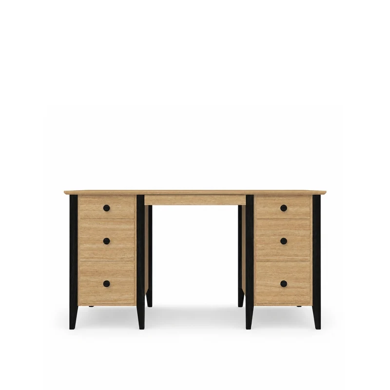 Scrivania in rovere 6C Scandi rovere naturale / nero
