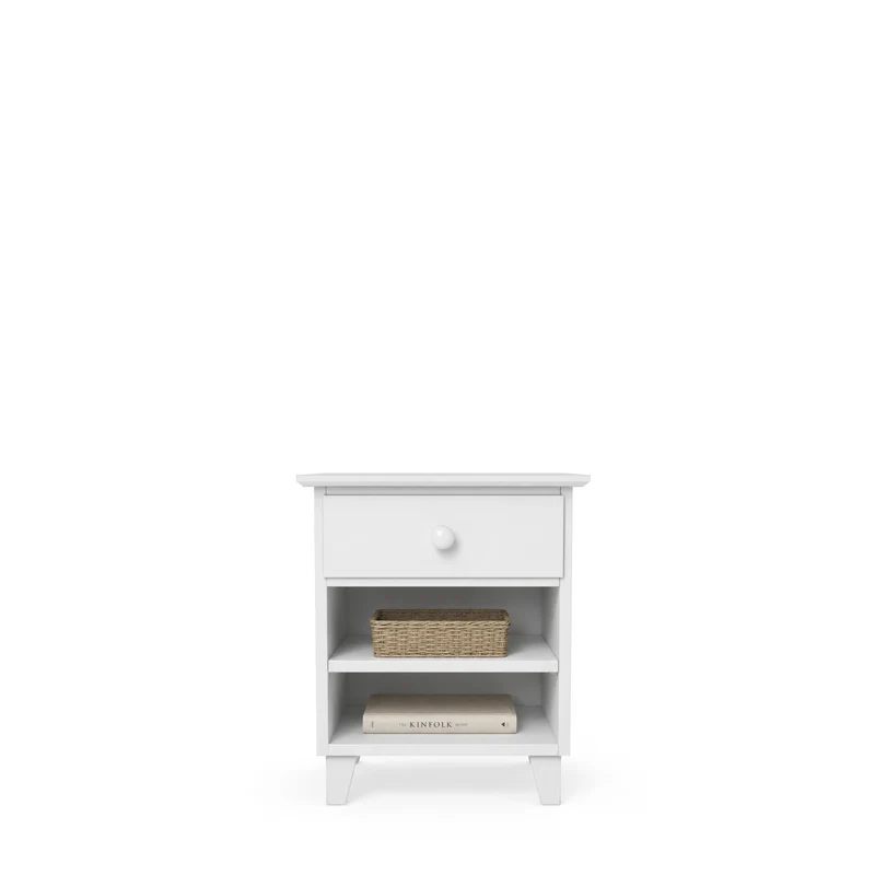 Comodino in legno 1S N02 Scandi bianco