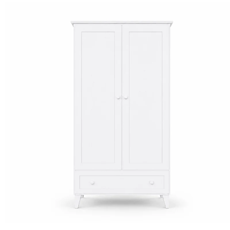 Armadio in legno 2D1S Scandi bianco