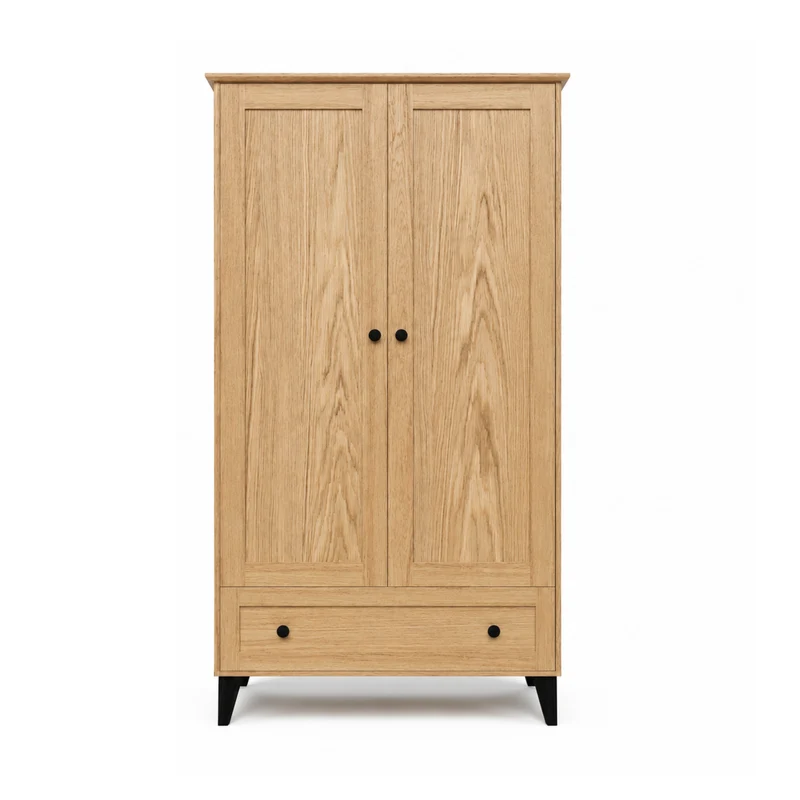 Armadio in rovere 2A1C Scandi rovere naturale / nero
