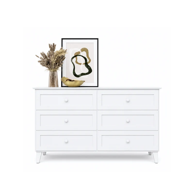 Cassettiera in legno 6S 154 Scandi bianco