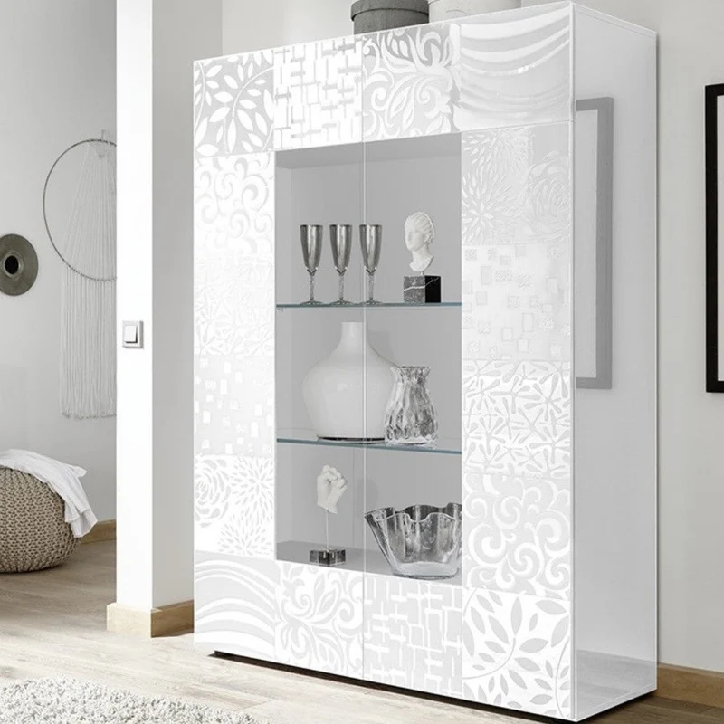 Mobile Vetrina 121x166x42 cm 2 ante Jasna bianca