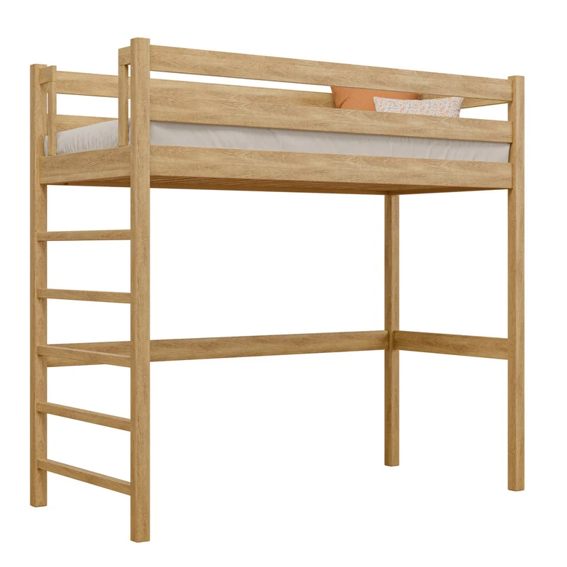 Letto a soppalco in rovere N01 rovere naturale