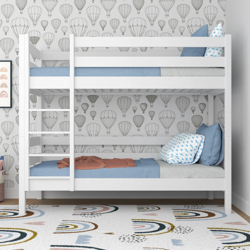 Letto a castello in legno N01 bianco