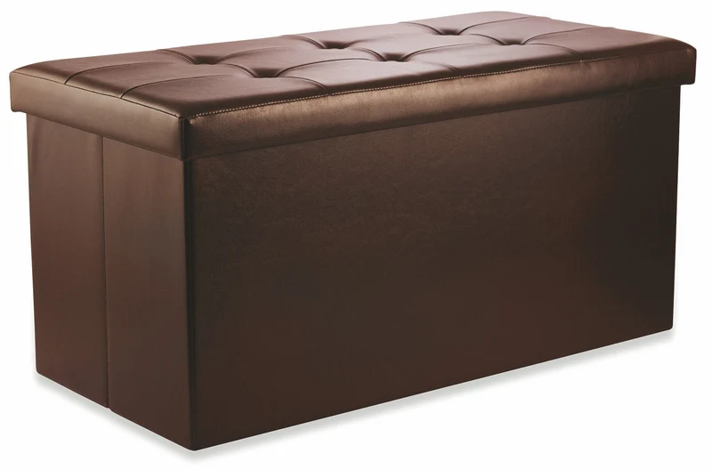 Baule Cassapanca Pouf Contenitore in Similpelle Soriani Marrone