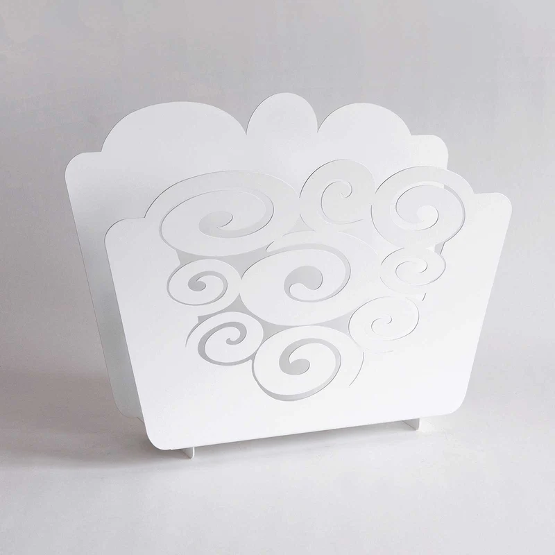 ARTI & MESTIERI Portariviste Ricciolo 35x46cm Bianco in Ferro