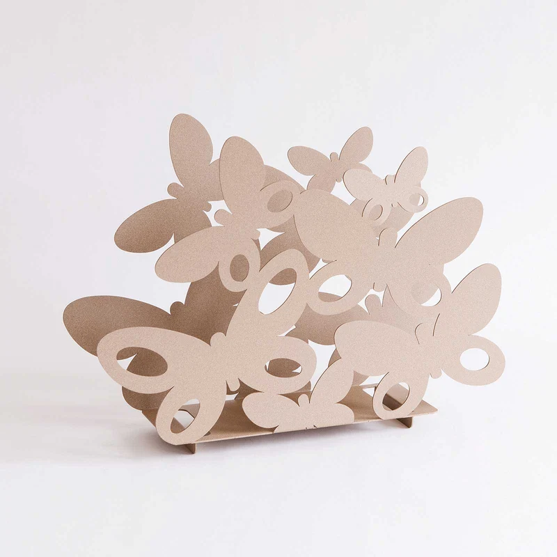 ARTI & MESTIERI Portariviste Butterfly 45x33cm Beige in Ferro