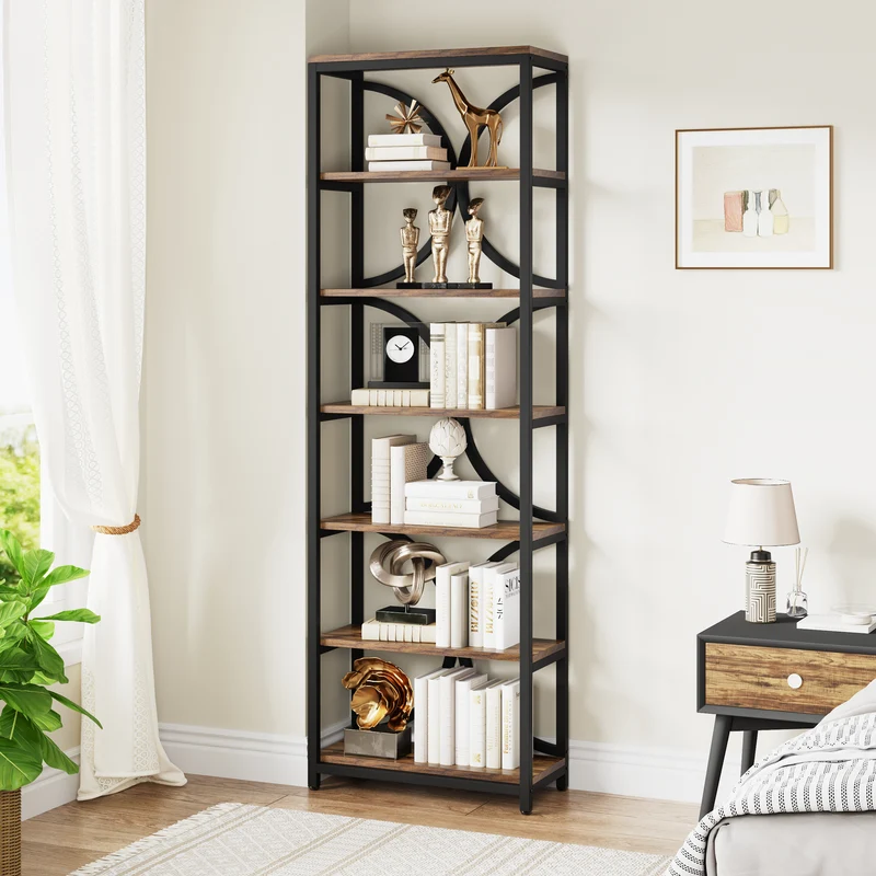 Tribesigns 200 cm Libreria, scaffale indipendente a 6 ripiani con ripiani aperti