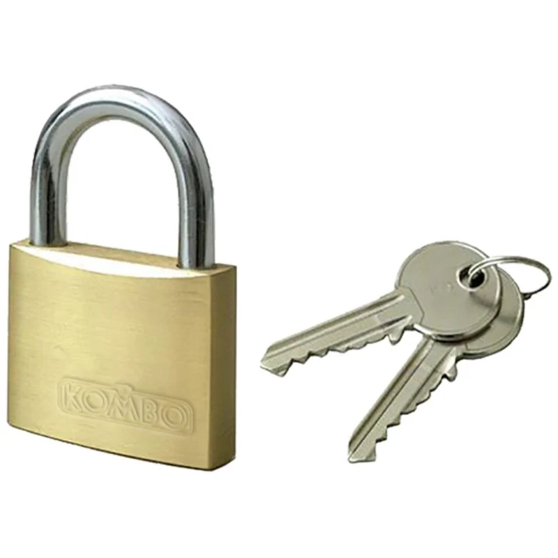 Lucchetto in ottone da 25 mm., gancio in acciaio inox, 2