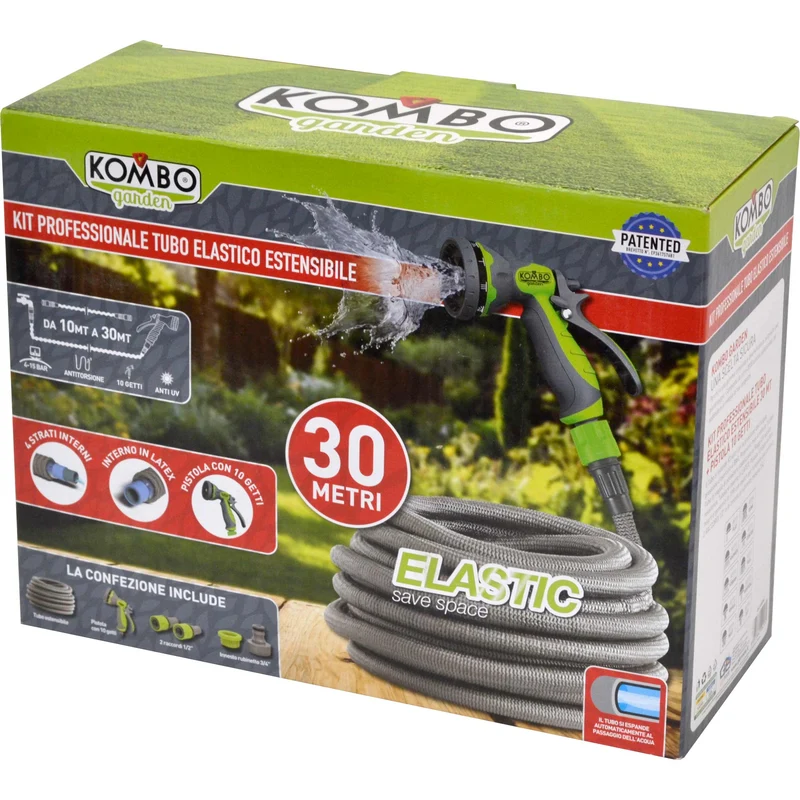 KIT TUBO ELASTICO PROFESSIONALE ESTENSIBILE da 10 Mt a 30 Mt