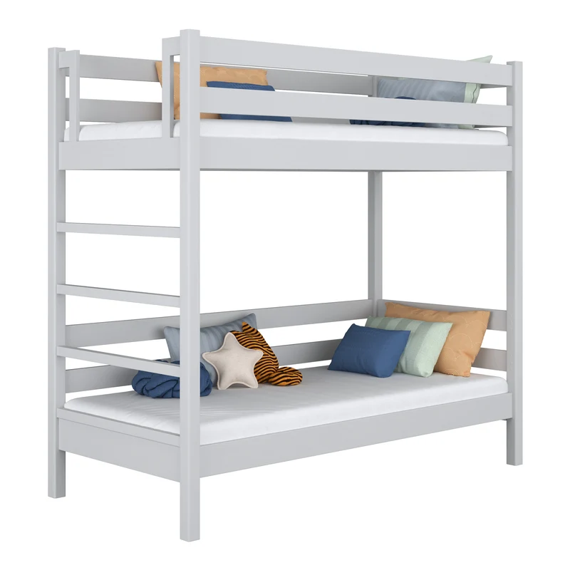 Letto a castello in legno N03 grigio cenere