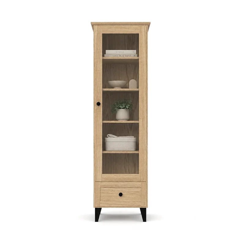 Vetrina in rovere 1S 57 Scandi nero / rovere naturale