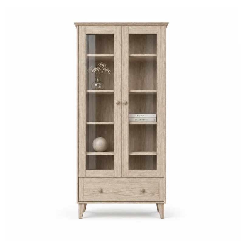 Vetrina in rovere 1S 90 Scandi rovere sbiancato