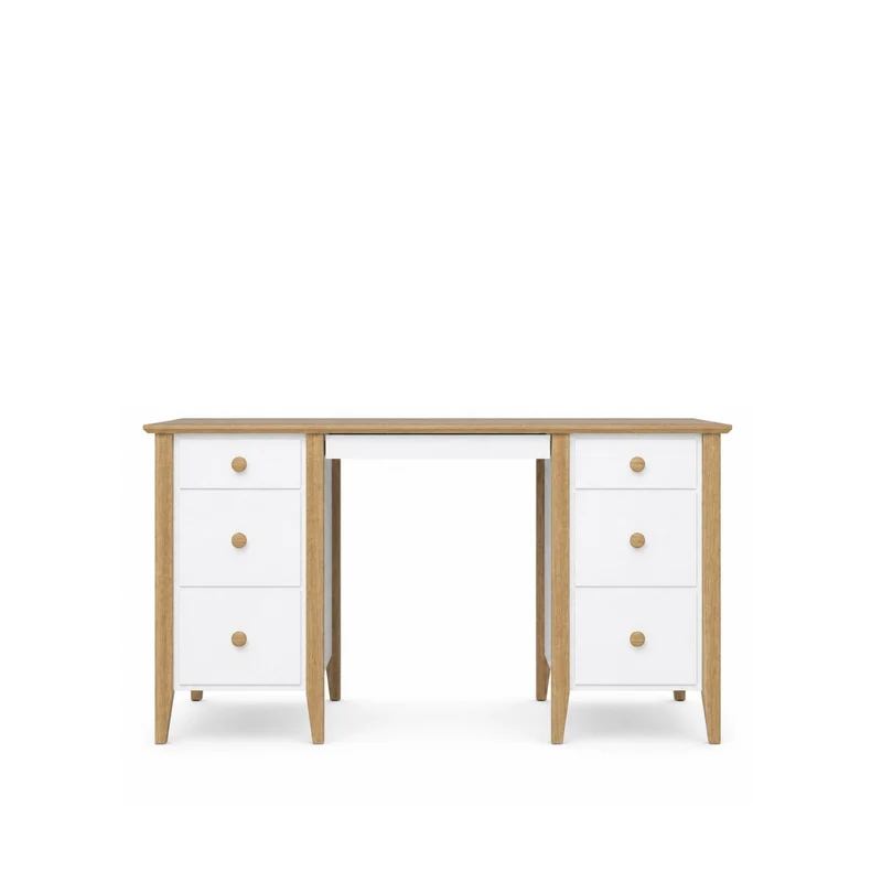 Scrivania in legno 6S Scandi bianco / rovere naturale