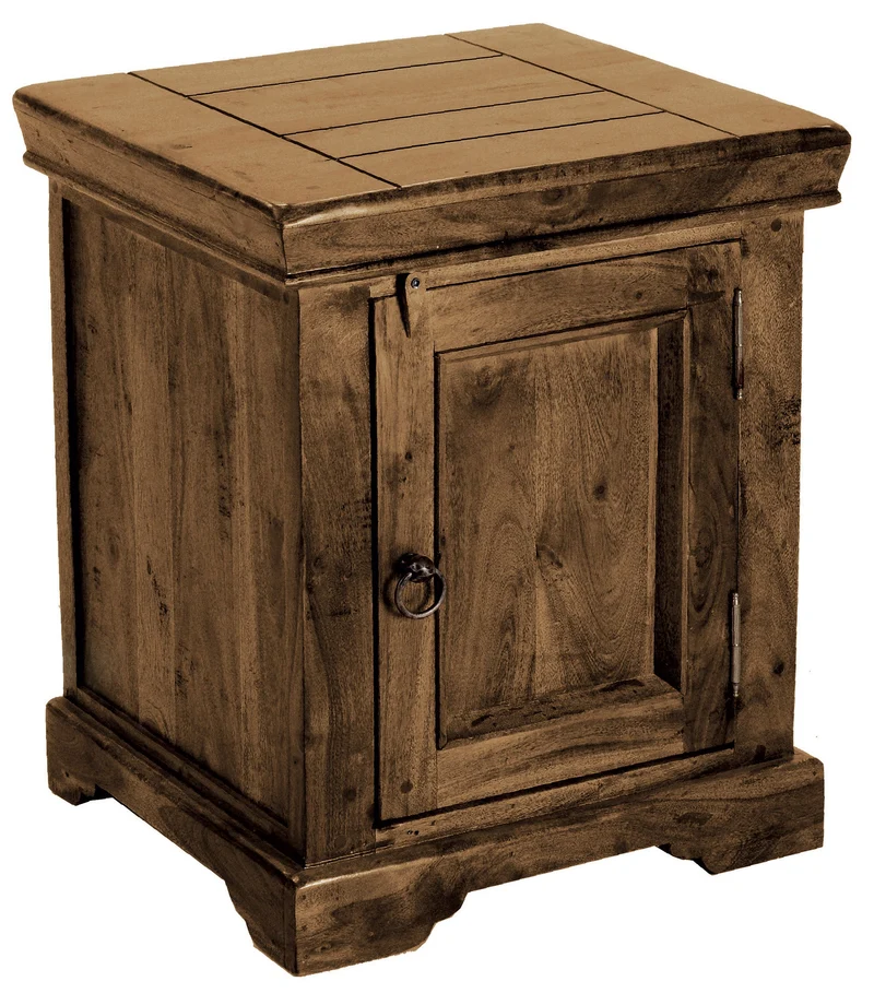 Comodino 1 Anta in Legno Antic Chiaro